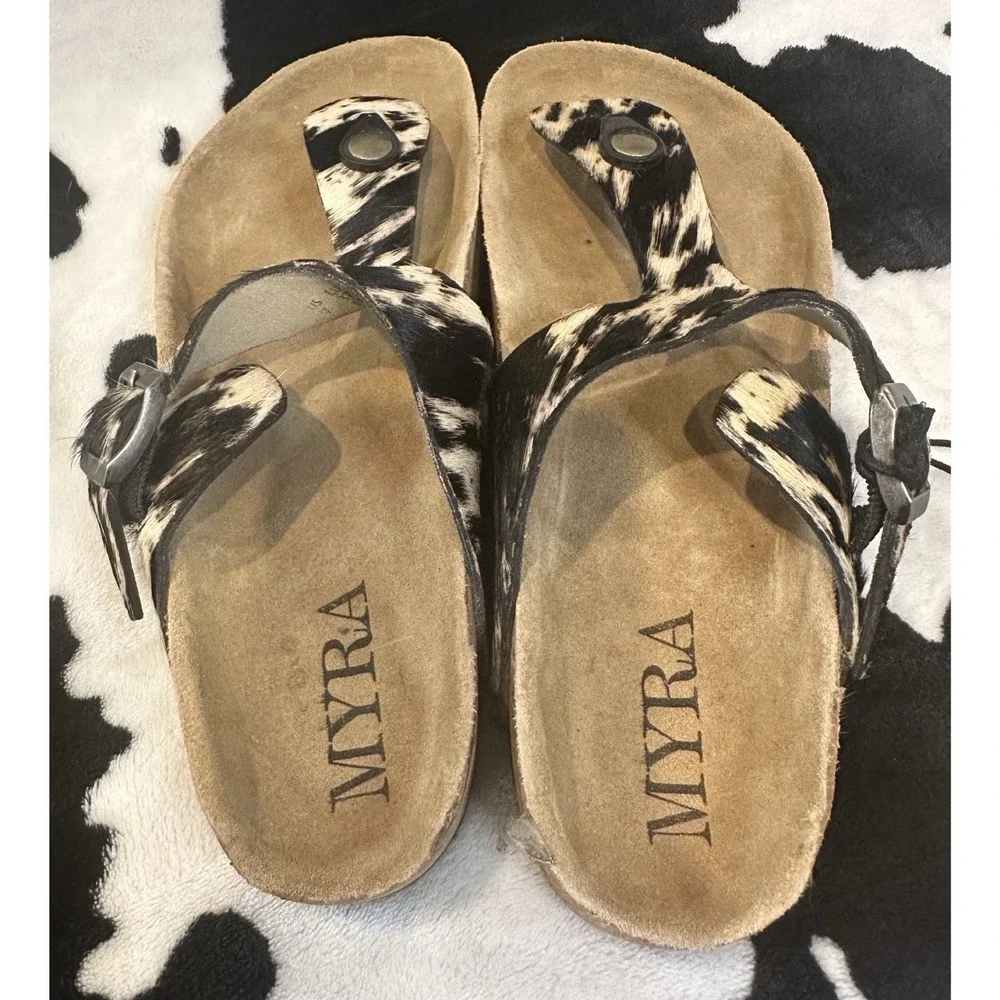 Myra Women's Chino Western Cowhide‎ Sandals Size 7 - NWT - Picture 4 of 9